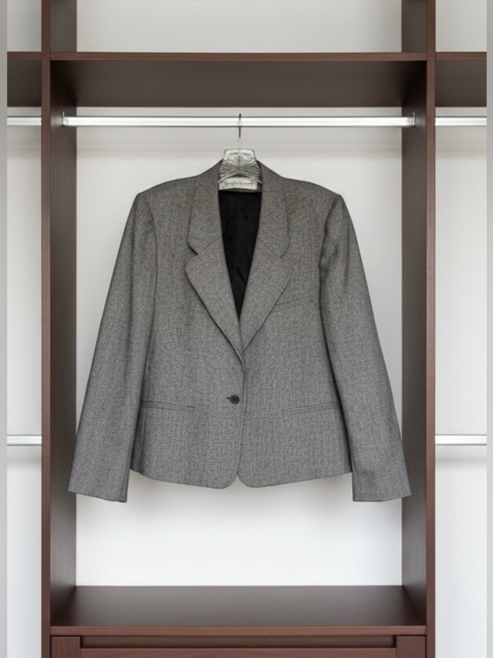 Evan Picone Black & White Tweed Blazer Wool Lined Size 14 Classic Career Jacket